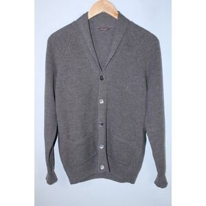 J. McLaughlin Men's Small Brown Knit 100% Merino Wool Cardigan